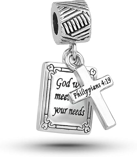 TGLS Dije de cruz de Dios de la Santa Biblia, palabras inspiradoras, citas de la Biblia, regalos religiosos, cuentas colgantes compatibles con