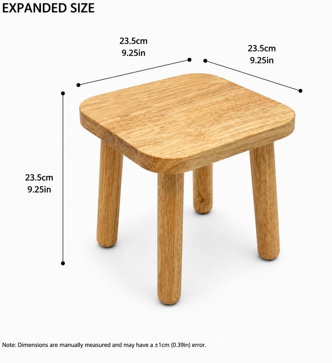 Wooden Picnic Stool, Tool-Free Assembly Solid Wood Low Profile Portable Seat for Indoor Home, Outdoor Camping, Beach and Patio