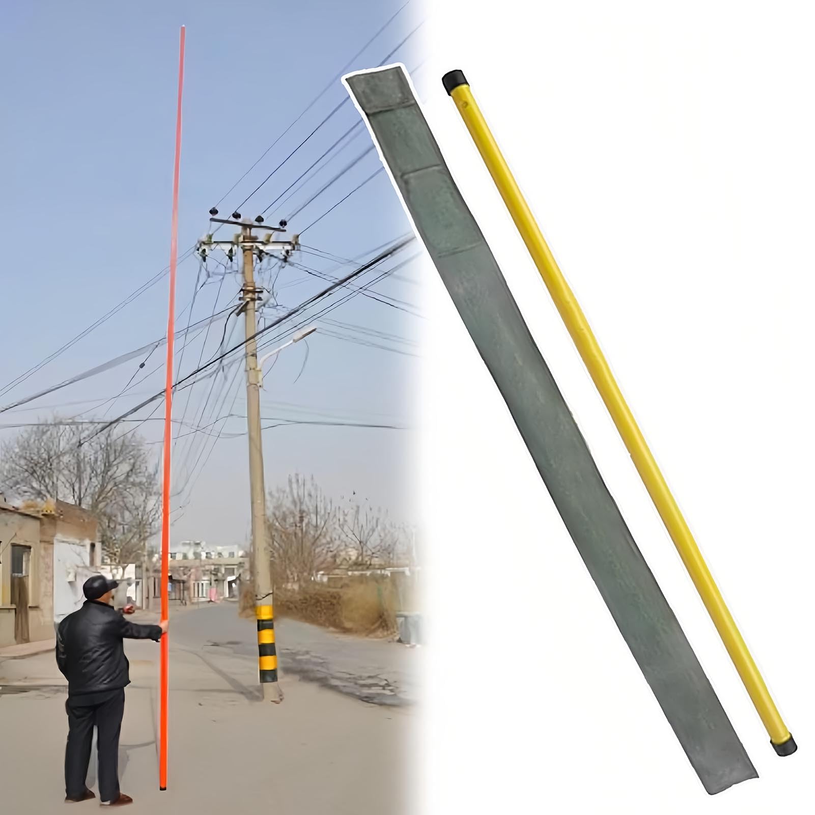 Asta di misurazione telescopica regolabile in altezza, isolata con borsa per il trasporto, strumento professionale per uso commerciale e residenziale
