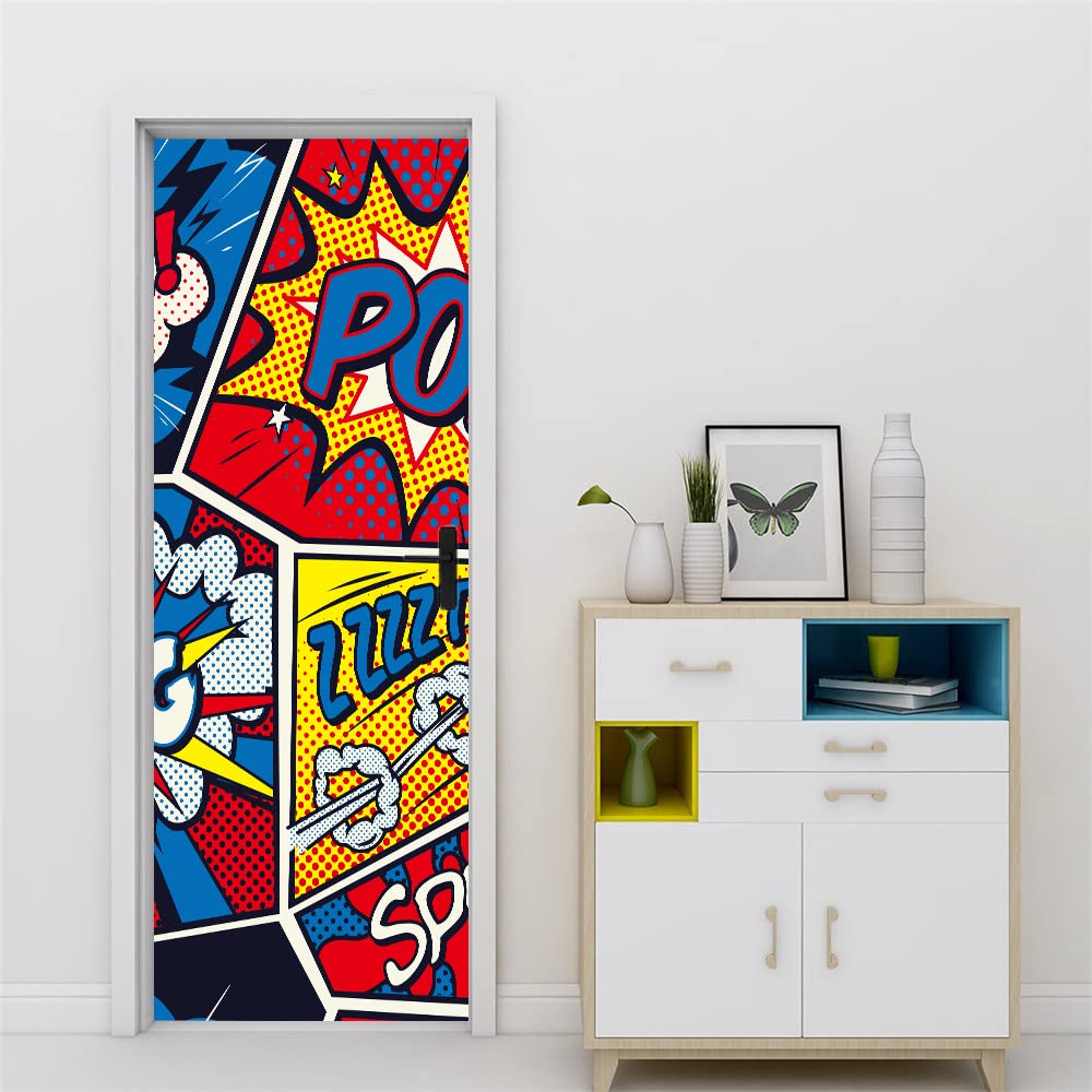 Poster trompe l'oeil porte effet 3D pour transformer l'ambiance d'une chambre ou salle de bain