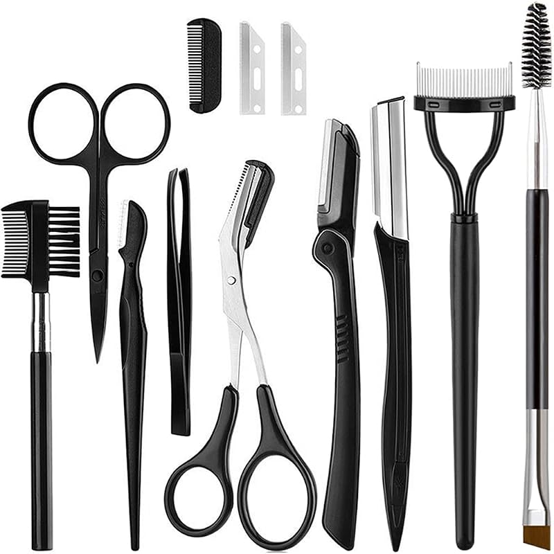 Kit KINGMAS com 9 peças para sobrancelhas, rosto e cílios