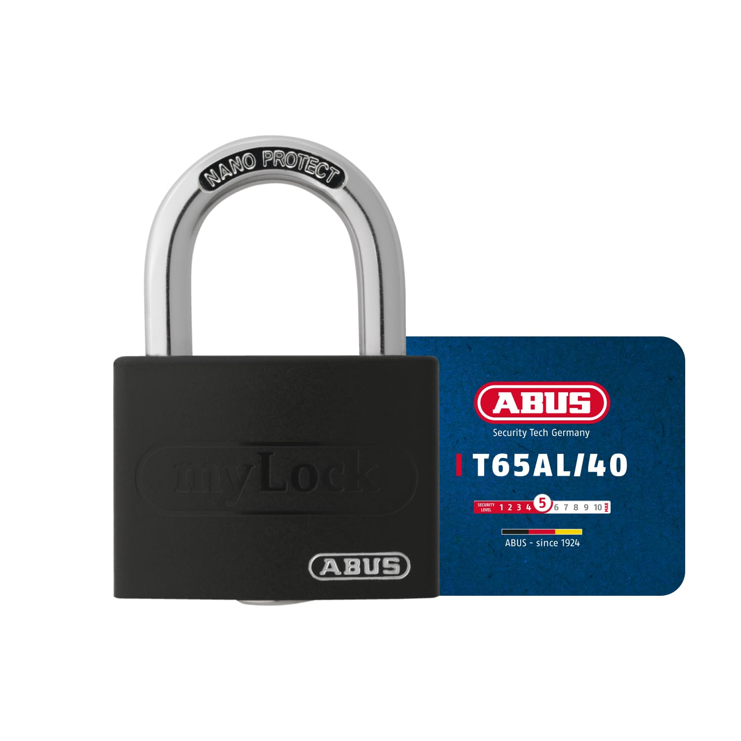 Abus 65Al40bla T65al/40 40Mm My Lock Aluminium Padlock Body 50036 Black