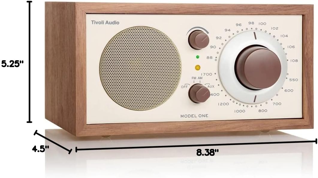 Tivoli Audio model One Am/ fm Table Radio, Classic/ Walnut, 2.4 Lb