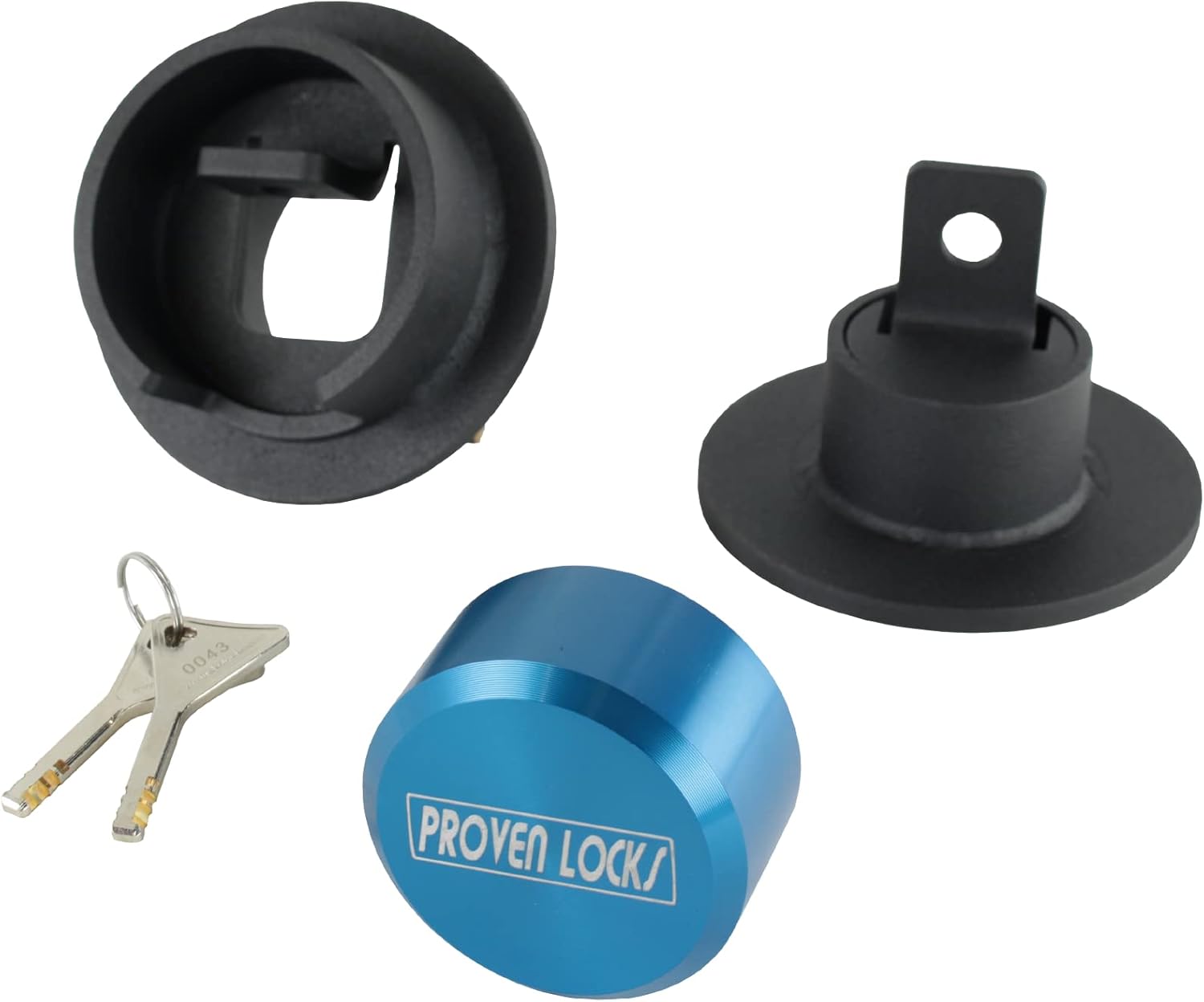 Proven Industries Model PL-2 Heavy-Duty Trailer Lock, Fits 3-Inch Eyes, Made in The USA, (Blue)