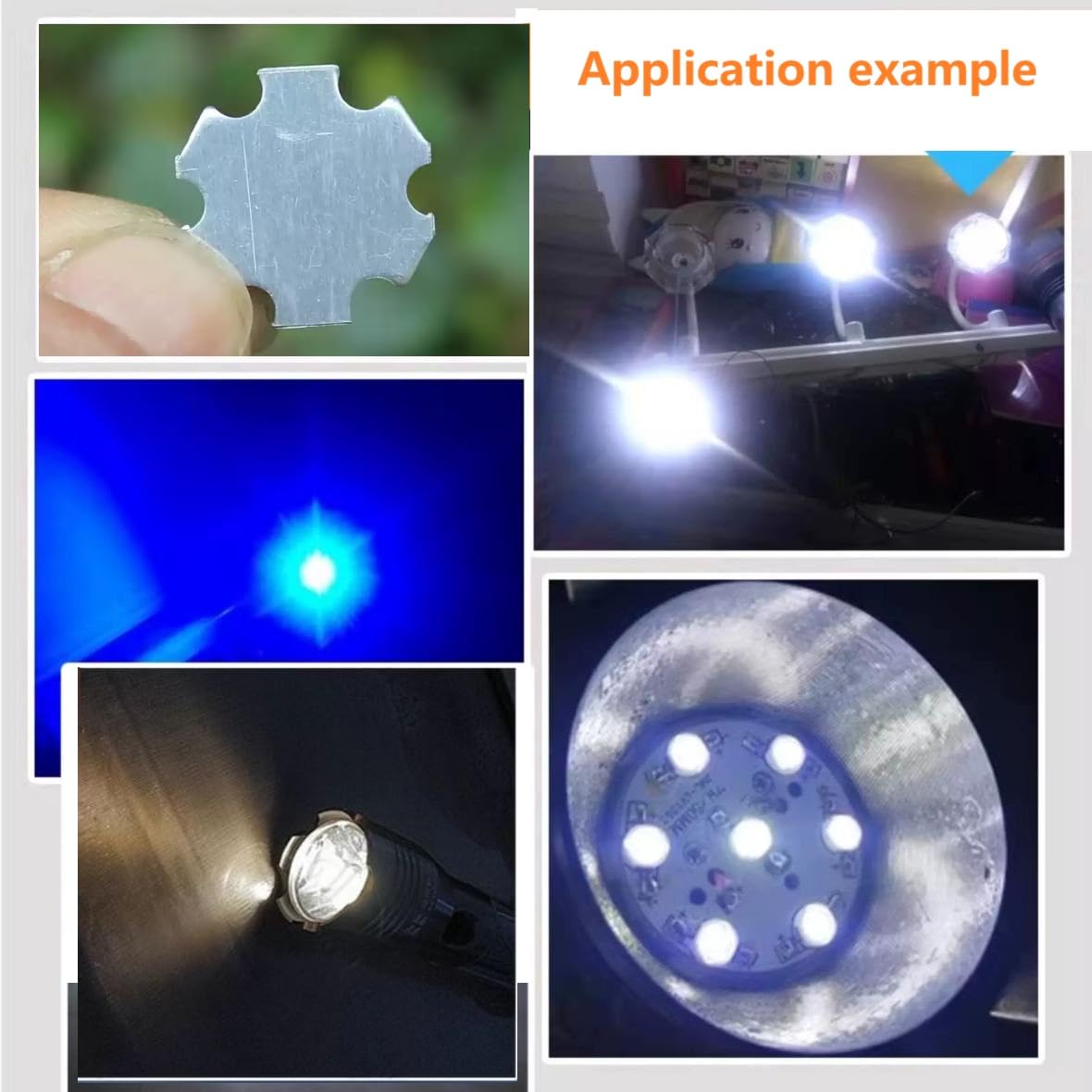 Emettitori LED ad alta potenza 3W con PCB in alluminio da 20mm-Lampadine fai-da-te ultra-luminose per torce,riflettori e luci a soffitto (50 pezzi / 3W-Verde 520NM)
