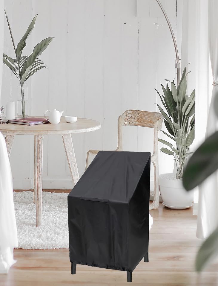 Funda Protectora Para Silla De Jardín Apilable - Tela Oxford 210D, 65x65x120 Cm, Impermeable Y Anti-UV