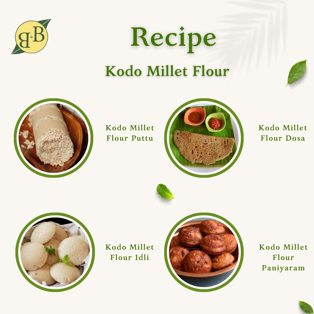 B&B Organics Kodo Millet Flour 1 kg/Traditional Millet Flour/Varagu Maavu - Image 7 thumbnail
