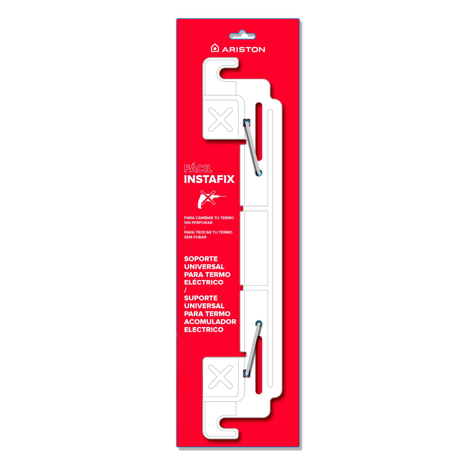 Ariston - Instafix, Soporte Universal Termo Electrico, Accesorio de Montaje y Herramientas Bricolaje para Instalación de Calentador de Agua Electrico, Fabricado para Instalación en España, 48x0.3x7cm