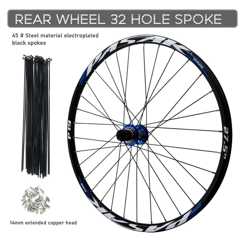 Roues VTT 26 Pouces 27,5" 29 Pouces, Frein À Disque 4 Roulements Scellés Jante de Roue Avant et Arrière 32H for Cassette 7-11 Vitesses