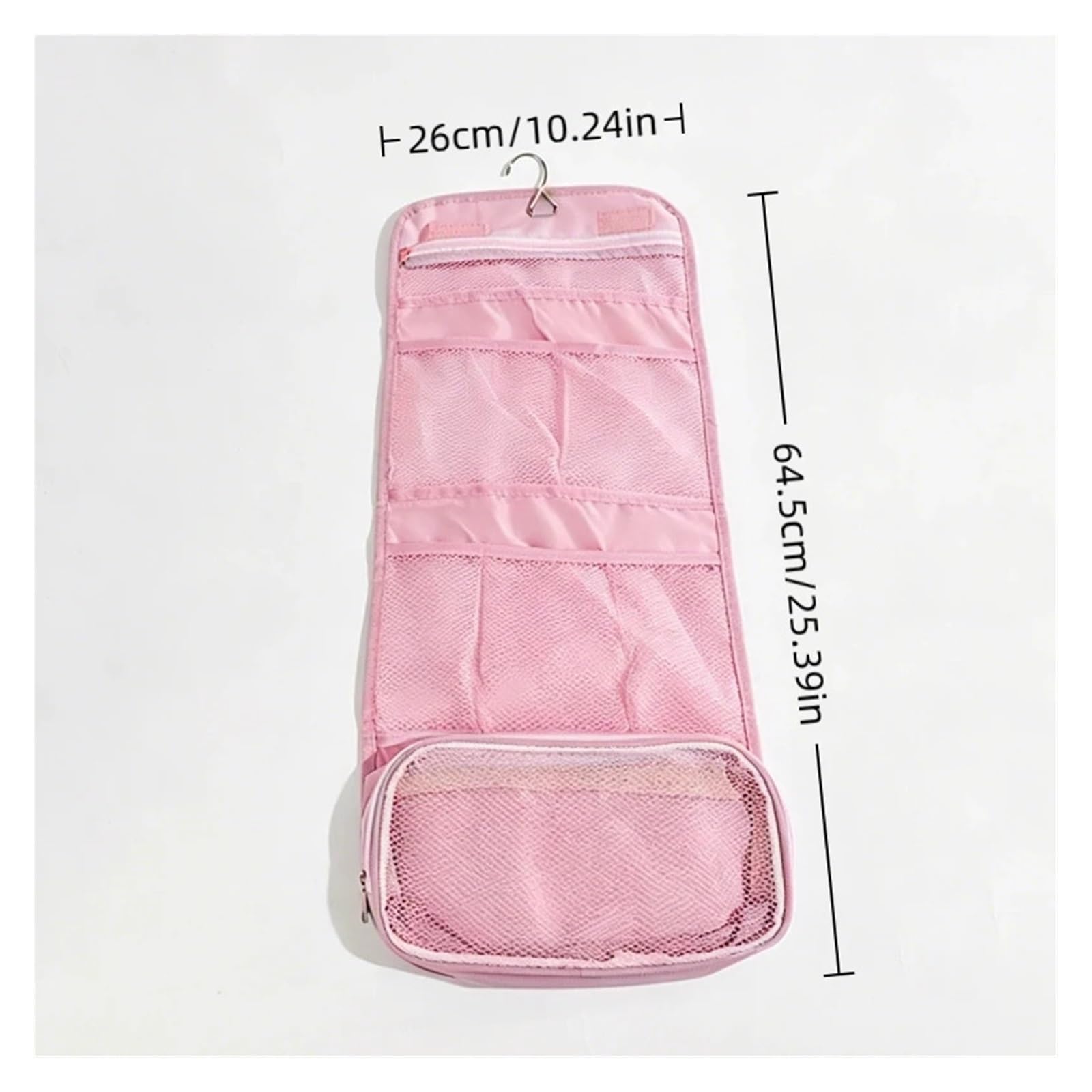 Générique Trousse de toilette Portable avec crochet suspendu, étui maquillage voyage for femmes, sac rangement cosmétiques salle bain