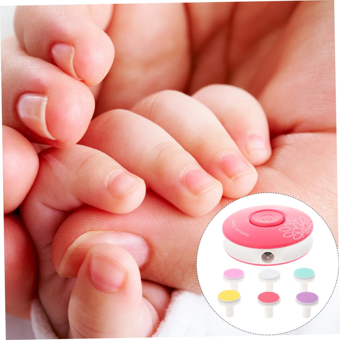 BESTonZON 3piezas Cortaúñas Eléctrico Para Bebés y Adultos Diseño Ergonómico Silencioso y Portátil Cabezas De Pulido y Baterías Para Manicura y Pedicura