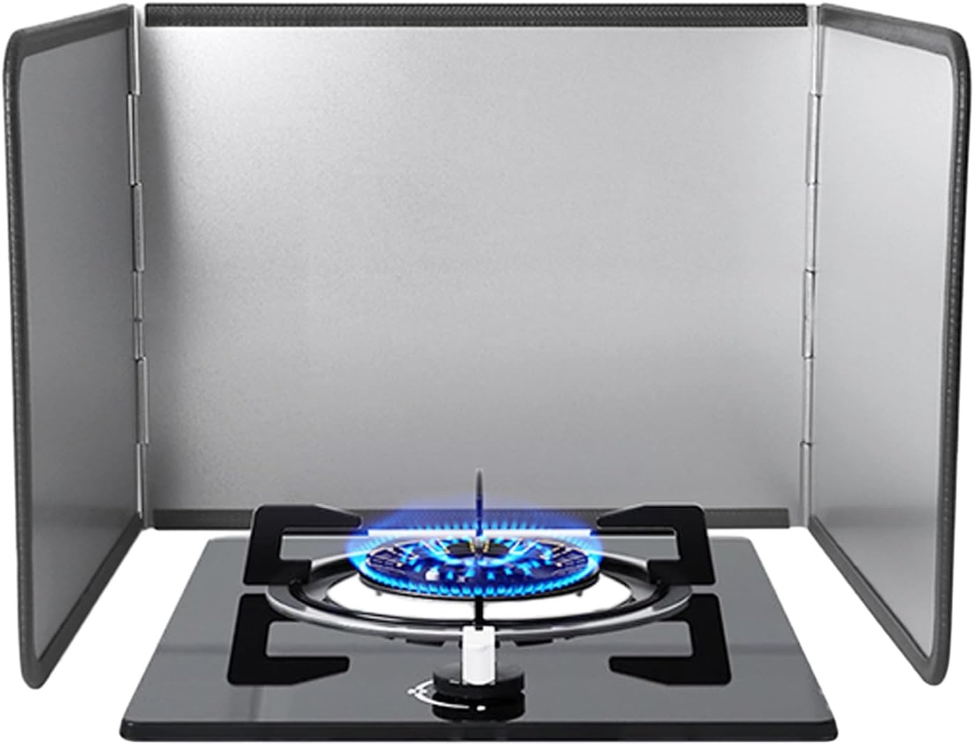 Foldable Stainless Steel Splatter Guard for Cooking - 4-Sided Nonstick Oil Splash Shield, Anti-Splatter Protector for Frying, Grease & Stove Top Wall Guard