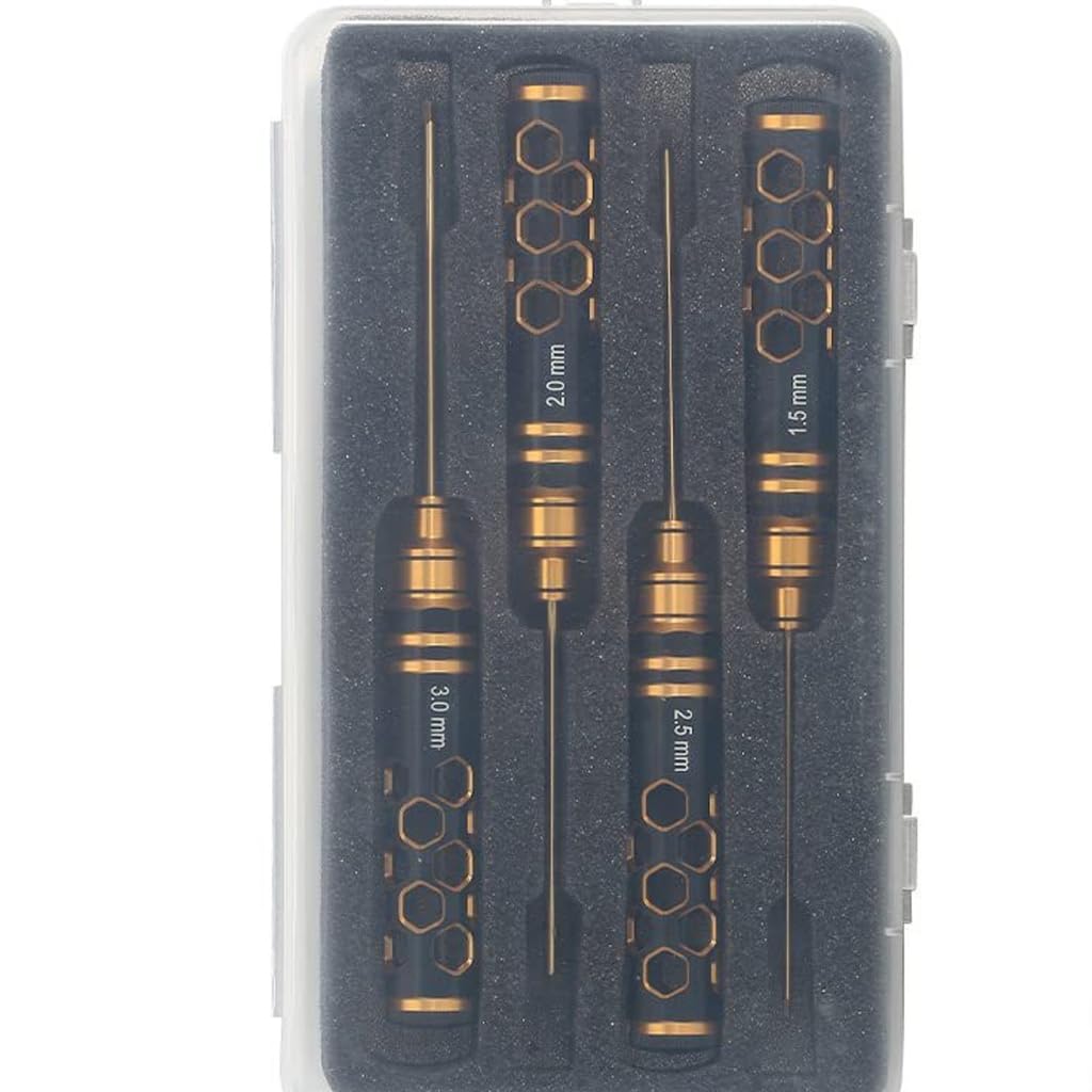 Lot de 4 tournevis hexagonaux avec poignée en nid d'abeille pour l'entretien de la voiture 1,5/2/2,5/3,0 mm