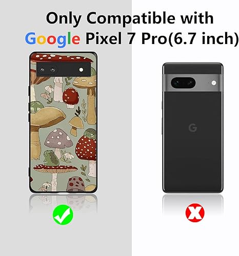 Miniatura 2 de Funda compatible con Google Pixel 7 Pro, funda retro con patrón de rana de hongos para niños y niñas, funda de TPU suave a prueba de golpes y