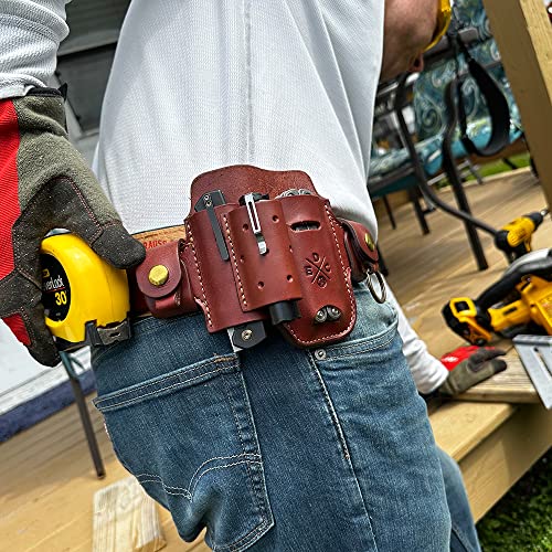 1791 Edc Heavy Duty Multitool Sheath, Leather Edc Organizer, Multitool Pouch For Belts Also Fits Knife, Flashlight, Keys - Compatible With Leatherman, Gerber, Sog Multitools - Action Snap, Black #TOP6