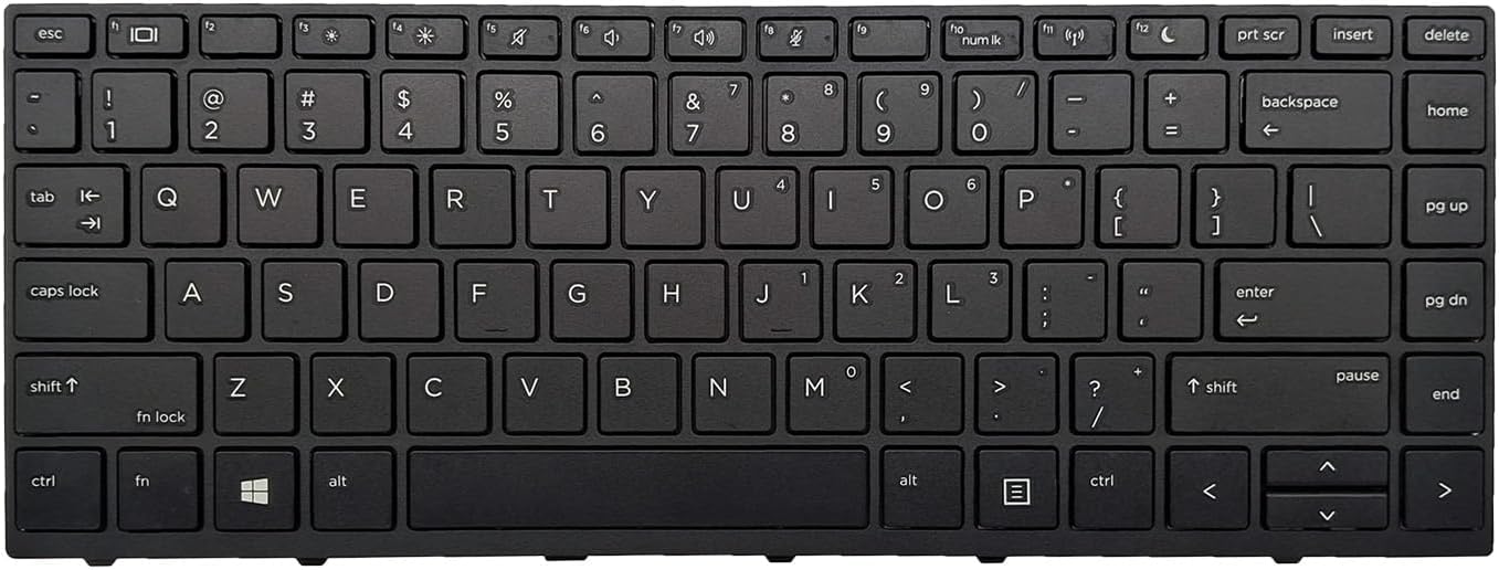 Replacement Laptop Keyboard Compatible with HP Probook 430 G5 440 G5 445 G5 640 G4 645 G4 640 G5 US Layout with Frame Black