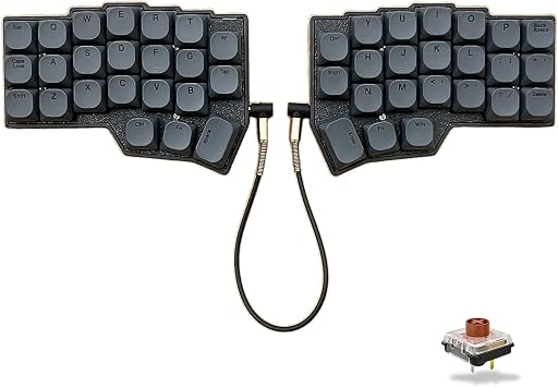SZRKBD Choc Corne V4.1 Low Profile Split Ergonomic Mechanical Keyboard 40% Layout Wired Hot-Swappable RGB Backlit PBT Keycaps QMK/Vial Programmable for Enthusiasts & Professionals