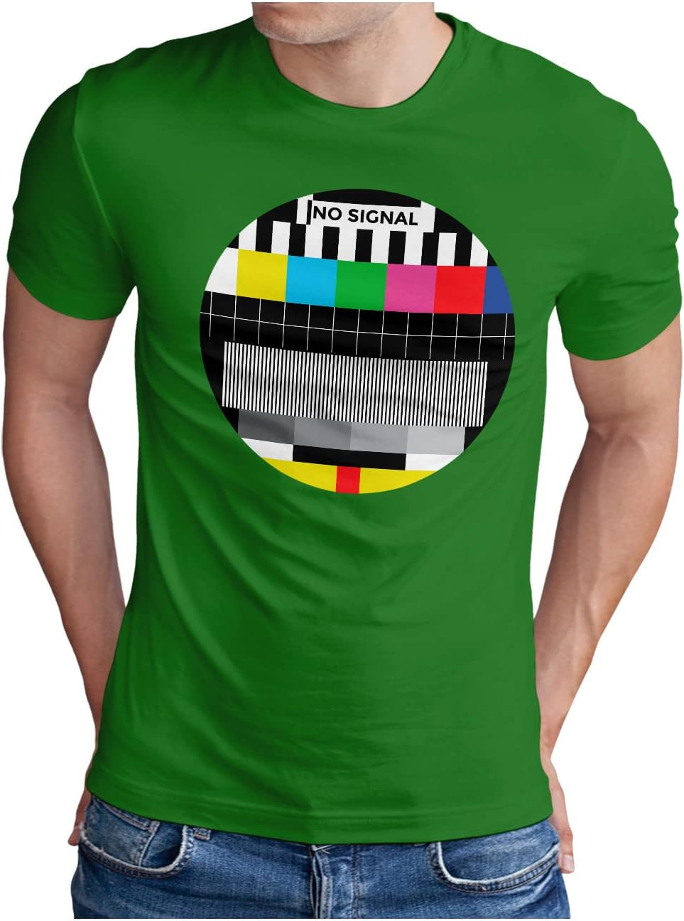 OM3 Maglietta Uomo Con Stampa Testing Video Game TV Analogica - Cotone 100% - Taglie S-4XL - Classic Fit - Certificato Öko-Tex - 2