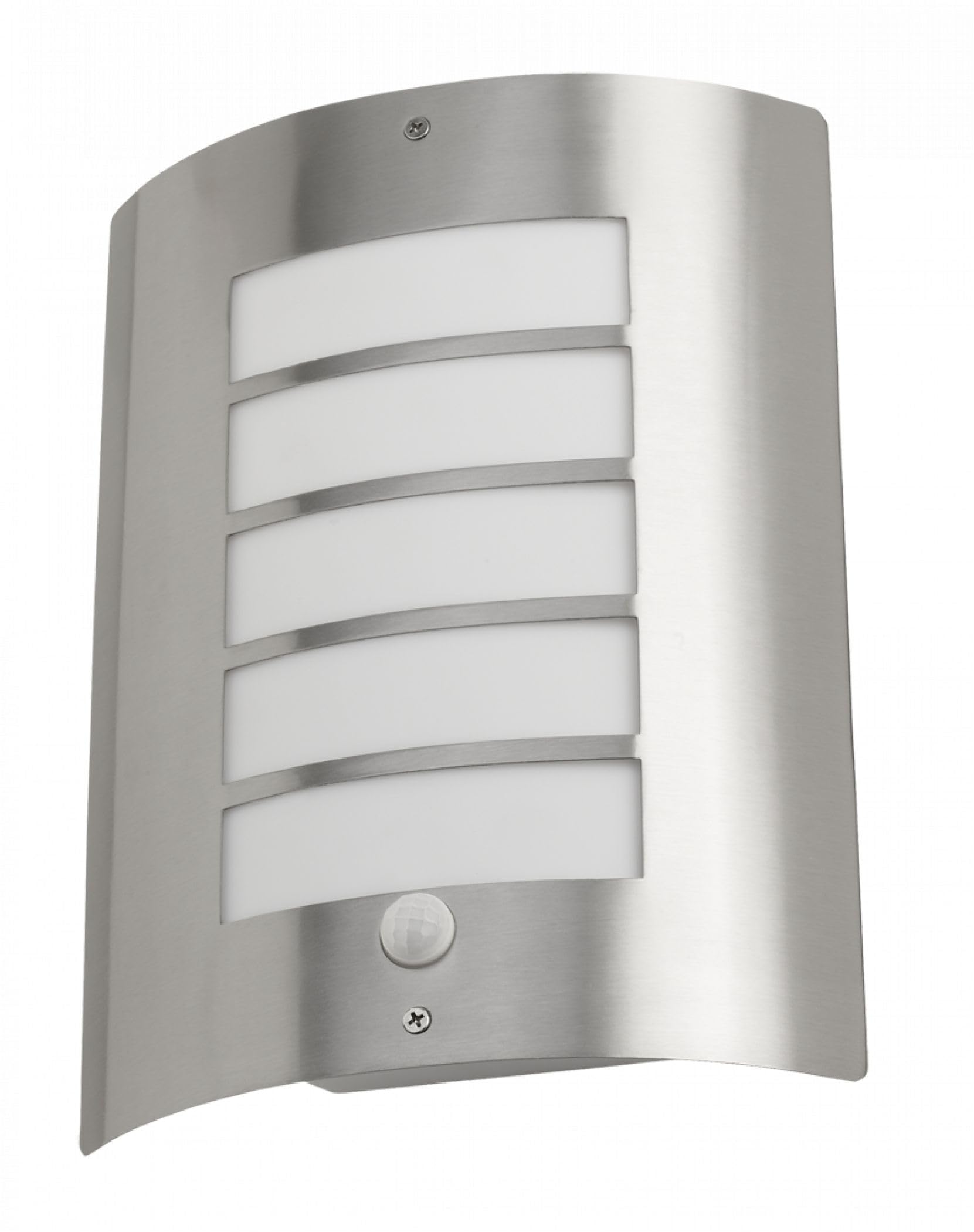 Leyton Lighting Avon Exterior IP44 Wall Light with PIR Motion Sensor, Stainless Steel Finish with Opaque Diffuser
