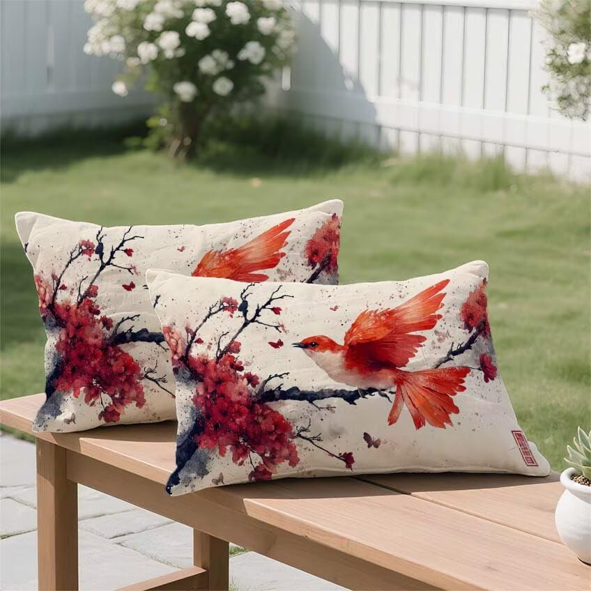 Housse coussin lin imperméable orange brûlée haut de gamme - 3