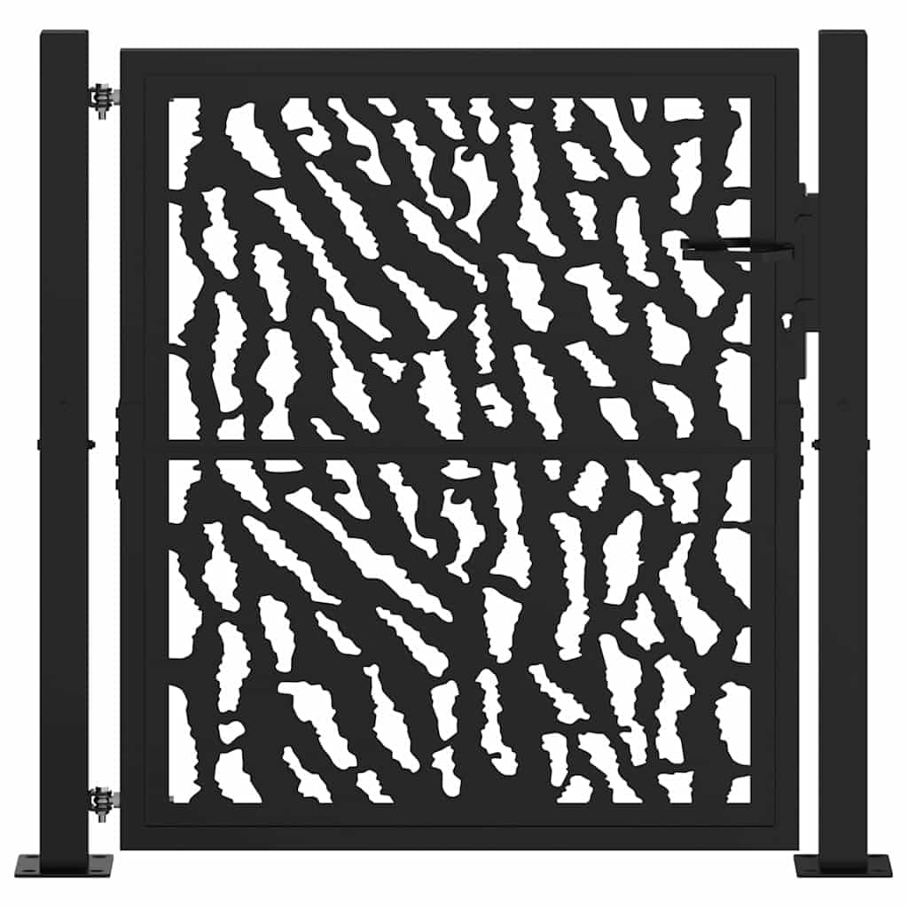 vidaXL Cancello da giardino nero 100x100 cm in acciaio con design a