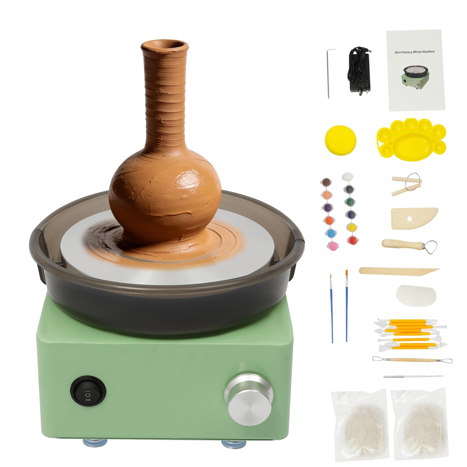 Mini disques de poterie électriques bidirectionnels pour apprendre la céramique sans salissure