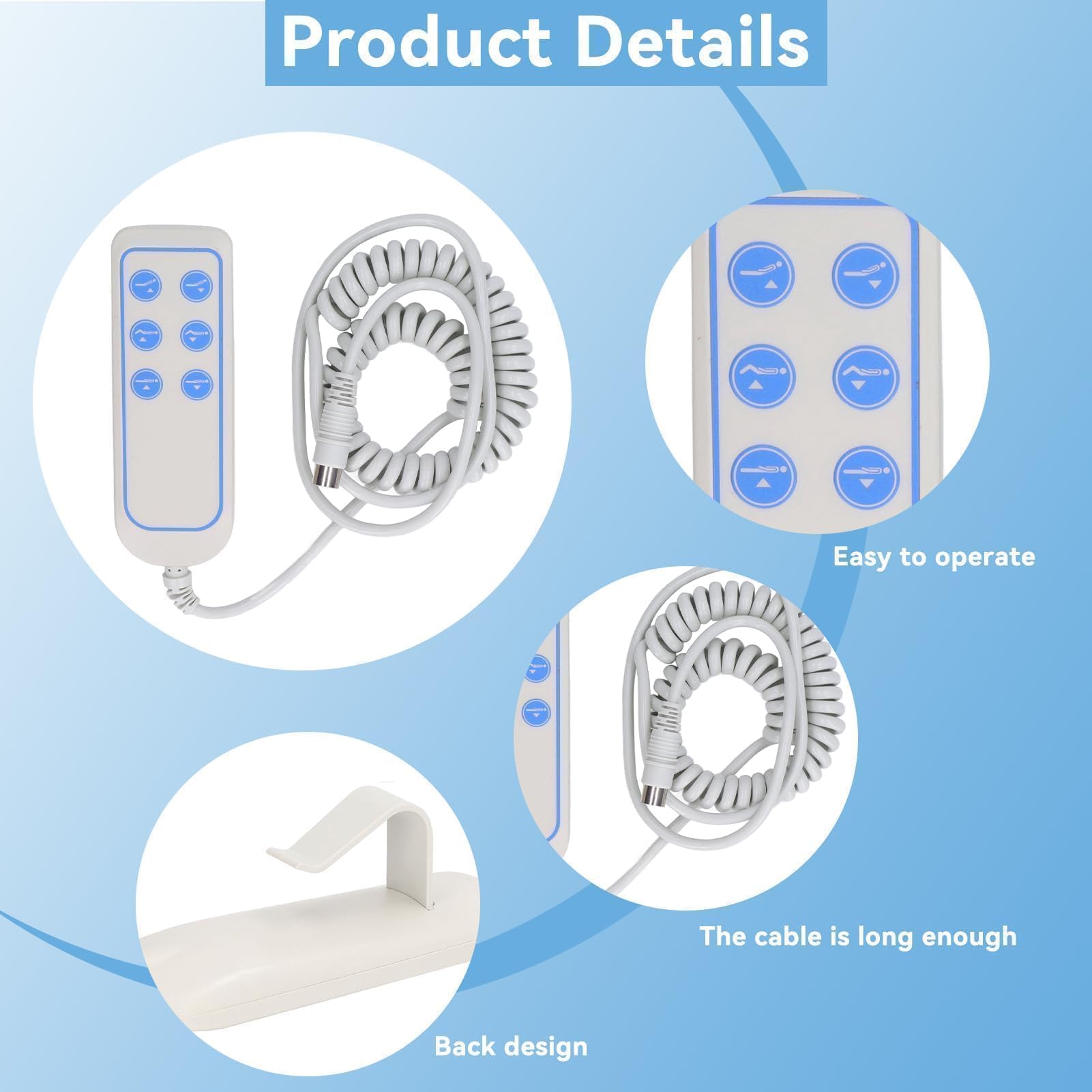 Controller Per Poltrona Reclinabile, Controller Per Letto Elevabile Elettrico in PVC IP66, Comando Manuale Per Poltrona Elevabile, Telecomando Per Poltrona Reclinabile Elettrica Per Ospedale (8 Pin)