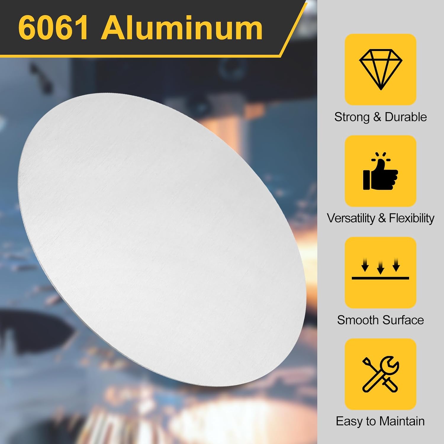 Aluminum Disc, 6"(150mm) Diameter 0.04"(1mm) Thickness 6061 Aluminum Circular Plates Round Sheets For Metal Stamping