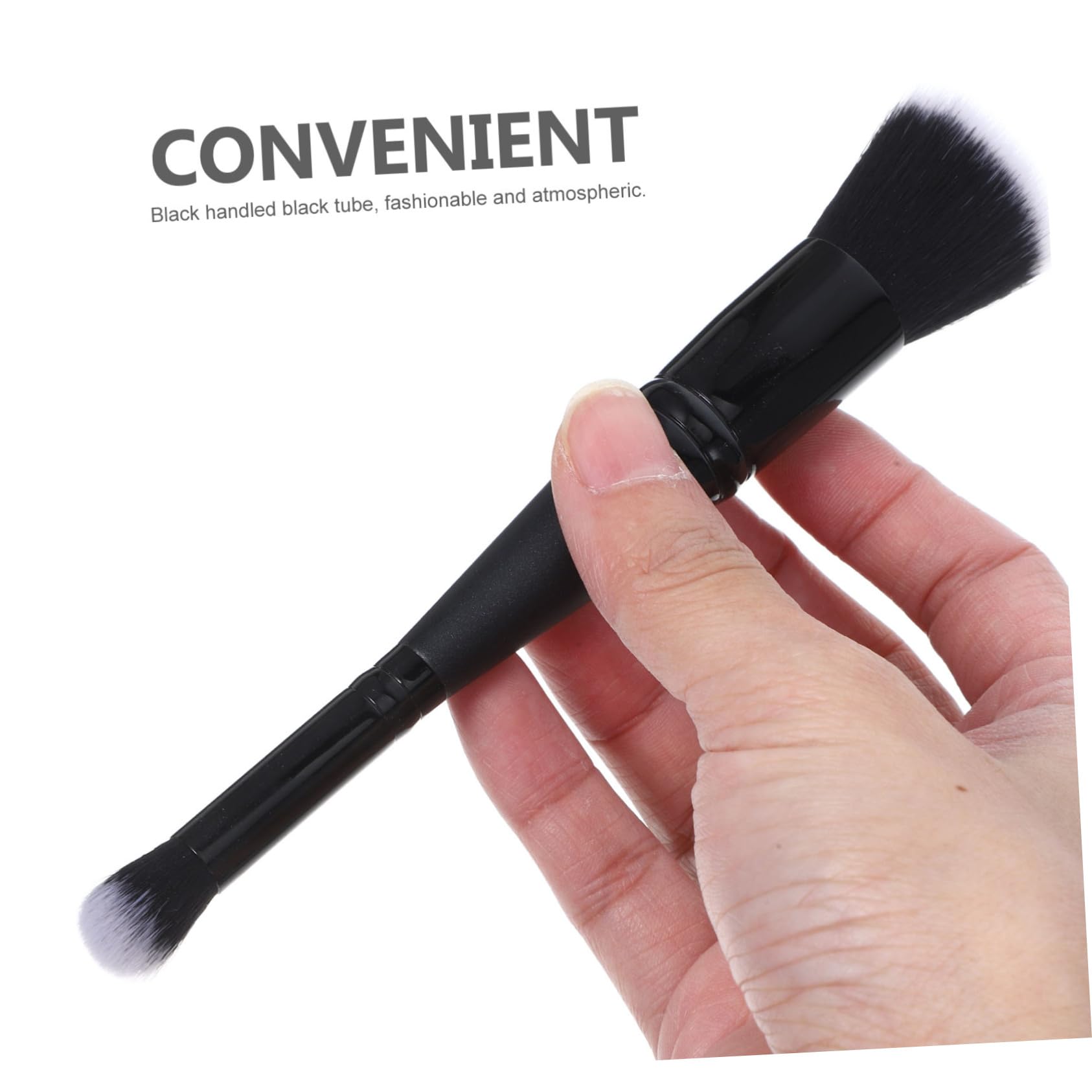 FRCOLOR Double-ended Flat Brush Makeup Foundation Applicator Blush Brush for Cheeks Portable Makeup for Women