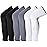 Skylety Leg Sleeves Compression Long Knee Sleeve UV Protection for Men Women Sport Basketball Football (Black, White, Gray,6 Pieces)