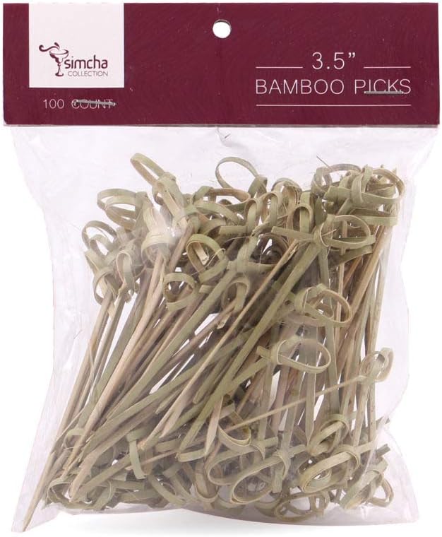 Bamboo Picks 3.5 Inch, 2400-Count Bulk Case, 24 Packs x 100, Disposable Wooden Food Picks for Appetizers, Sliders, Sandwiches, Cocktails and Catering
