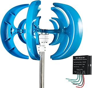 16000W Vertikale Achse Windkraftanlage Kit, Windgenerator mit hoher Effizienz und niedrigem Geräuschpegel, Magnetschwebender Windmühlen-5-Blatt-Rotor mit MPPT-Controller