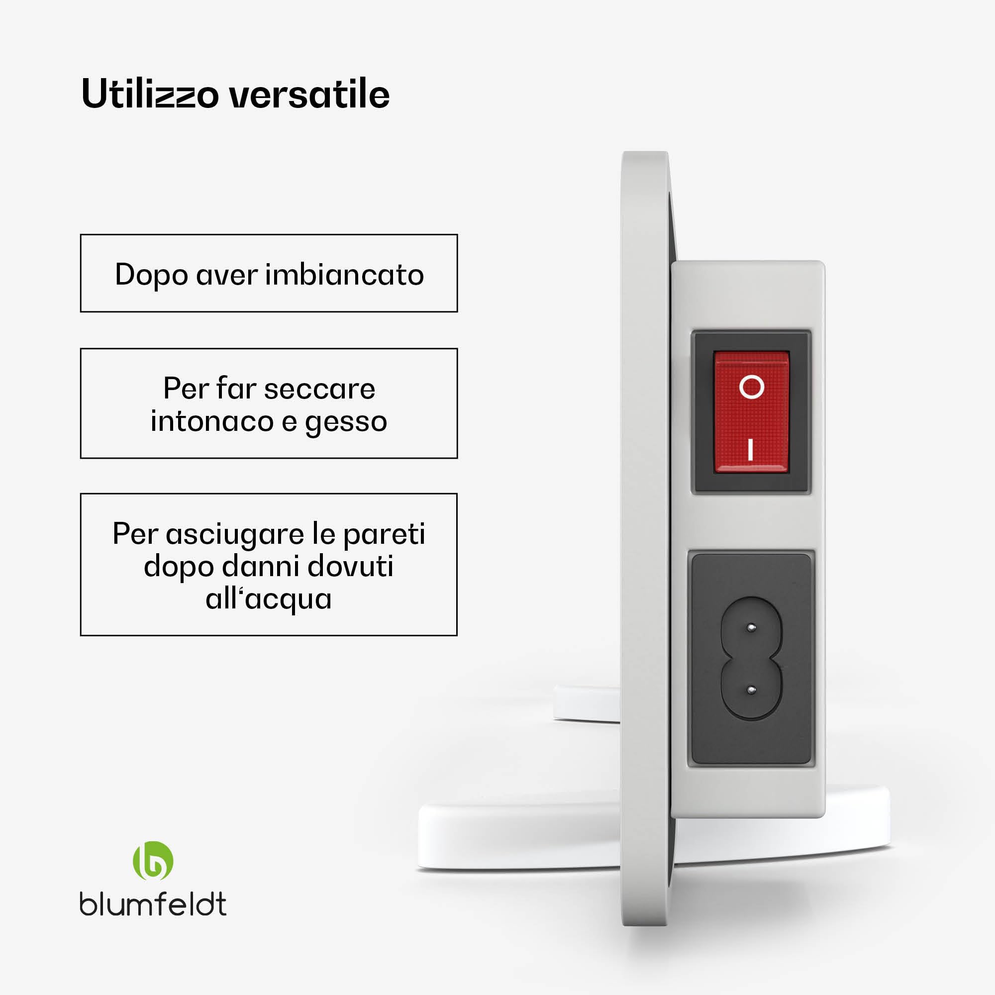 blumfeldt - Pannello Radiante A Parete, 50W, A Infrarossi, Ip24, Struttura in Ceramica, Fisso O Flessibile, Consumo Energetico Ridotto, Ideale per Cantieri & Progetti di Bricolage