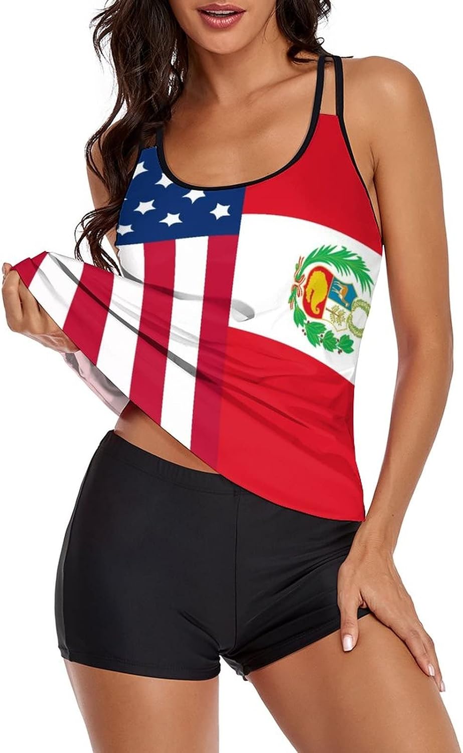 Tankini Bathing Suits Swimsuits for Women Tummy Control Tank Tops with Shorts