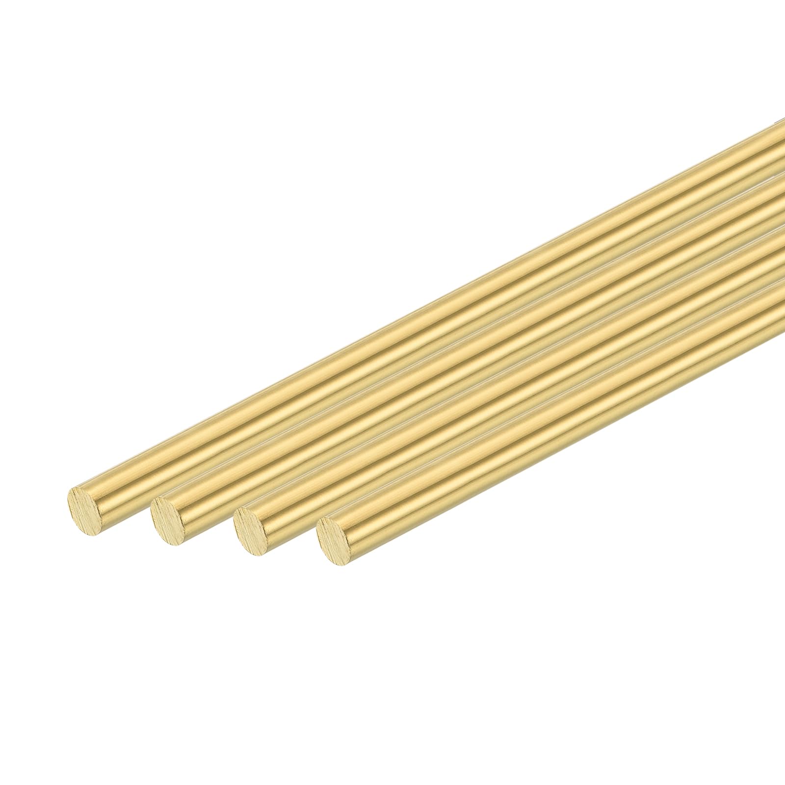 QUARKZMAN 4 Tiges Ronde En Laiton Plein De 13/64"(5mm) De Diamètre, Longueur 12"(305mm) Barre H62 Pour Tour À Laiton Ronde Pour Bricolage Industrie Construction