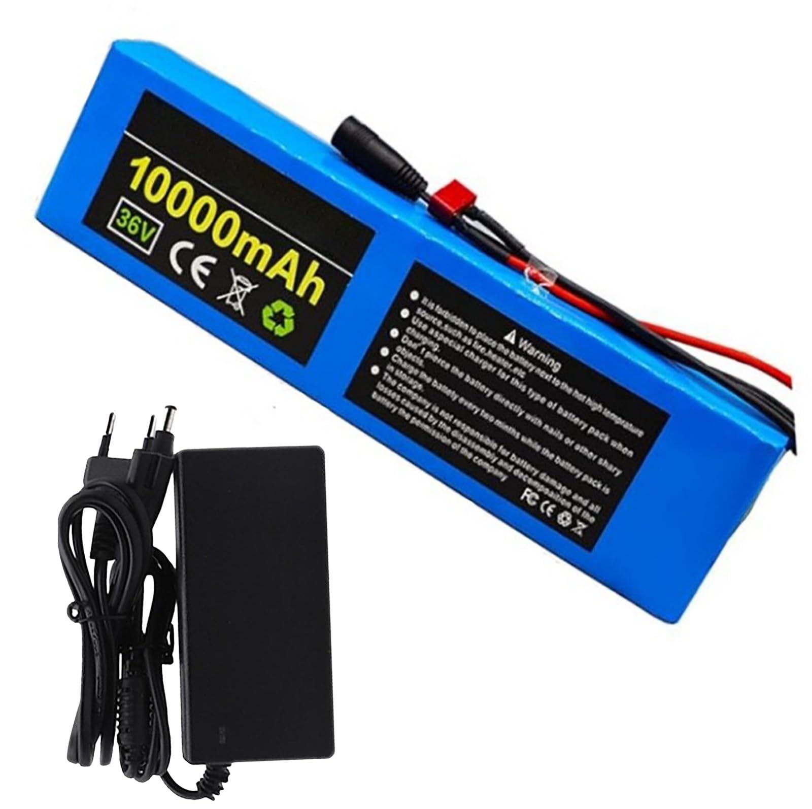 Batterie pour Vélo Électrique 36 V 10 Ah avec Chargeur, Batterie Lithium-ION Étanche pour Trottinettes Électriques Et Karts, Batterie Au Lithium De Remplacement