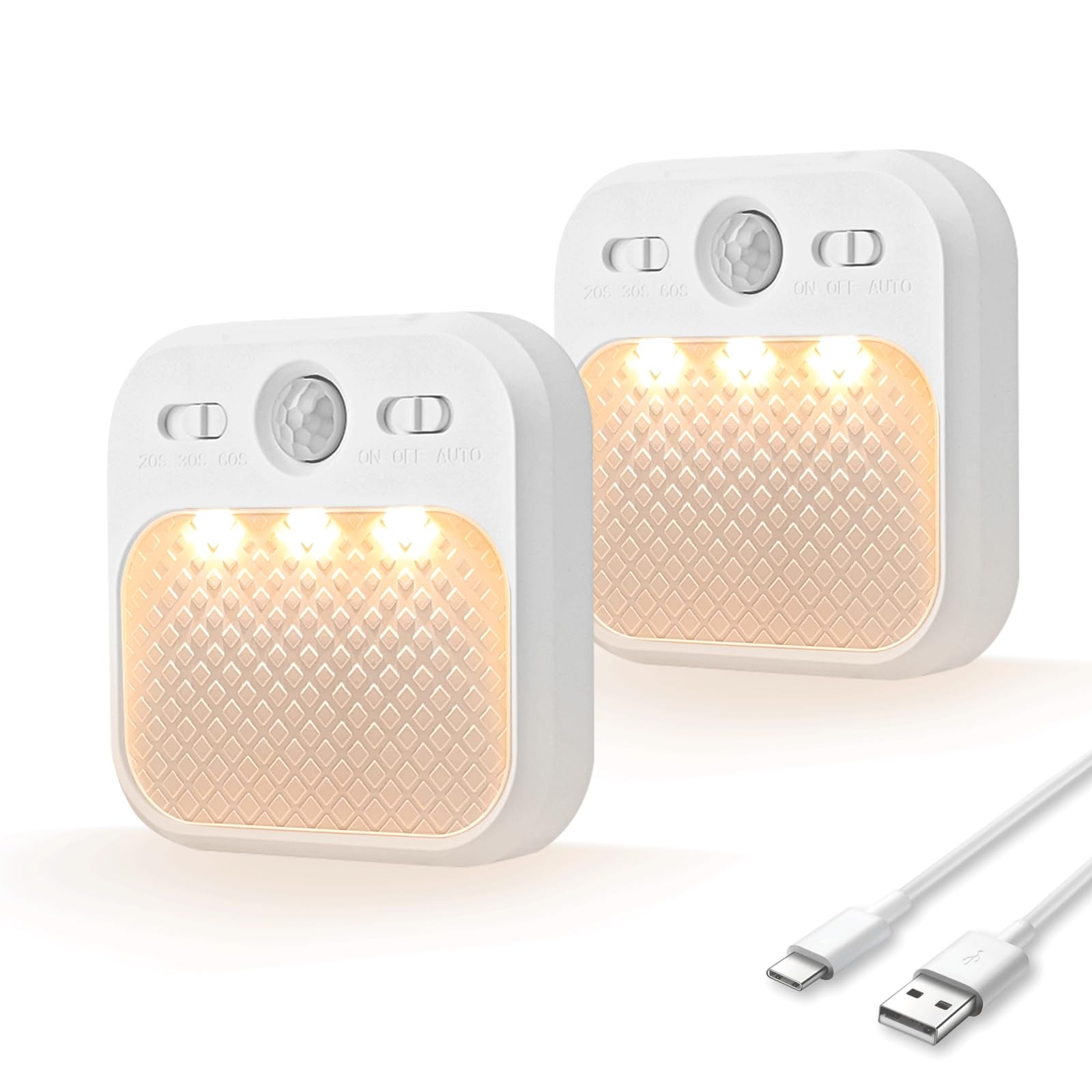 - Motion Sensor Night Light, Wireless Rechargeable LED Night Light Indoor, 3 Sensor Modes&Adjustable Brightness (30days Standby), Stairs/Bedroom/Bathroom/Hallway Light for Kids, Adult [2 Pack]