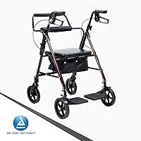 Vista 8 de Dynarex DynaGo Duo Transport 4 Wheel Rollator is a Stand-Up Rolling Walker and a Seated Transport Wheelchair, with Fold-Down Footrests and a
