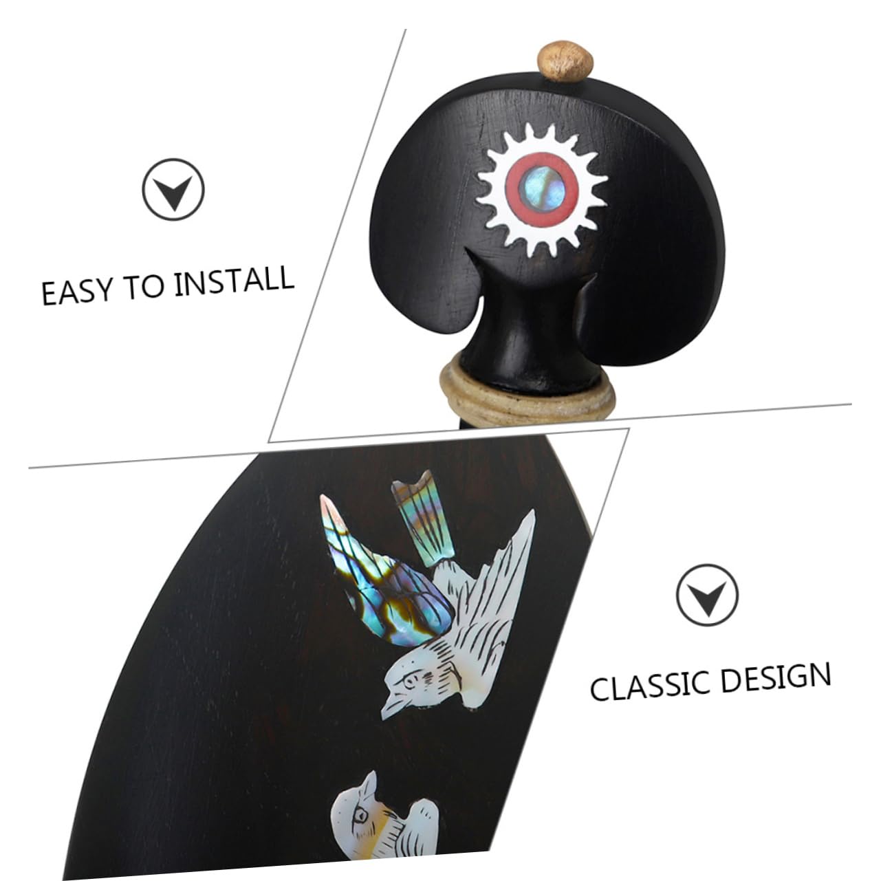 ibasenice 1ensemble Kit De Réparation Pour Violon Avec Accessoire De Repose-menton Chevilles Accordage Et Queue Design Sculpté Fait Main Pour Meilleure Qualité Sonore