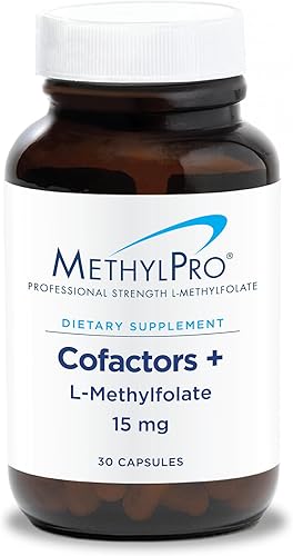 MethylPro L-metilfolato de 15 mg + Cofactores – L Suplemento de metil folato para mujeres y hombres, vitamina B9 metilada (5-MTHF) con B6 y B12 para