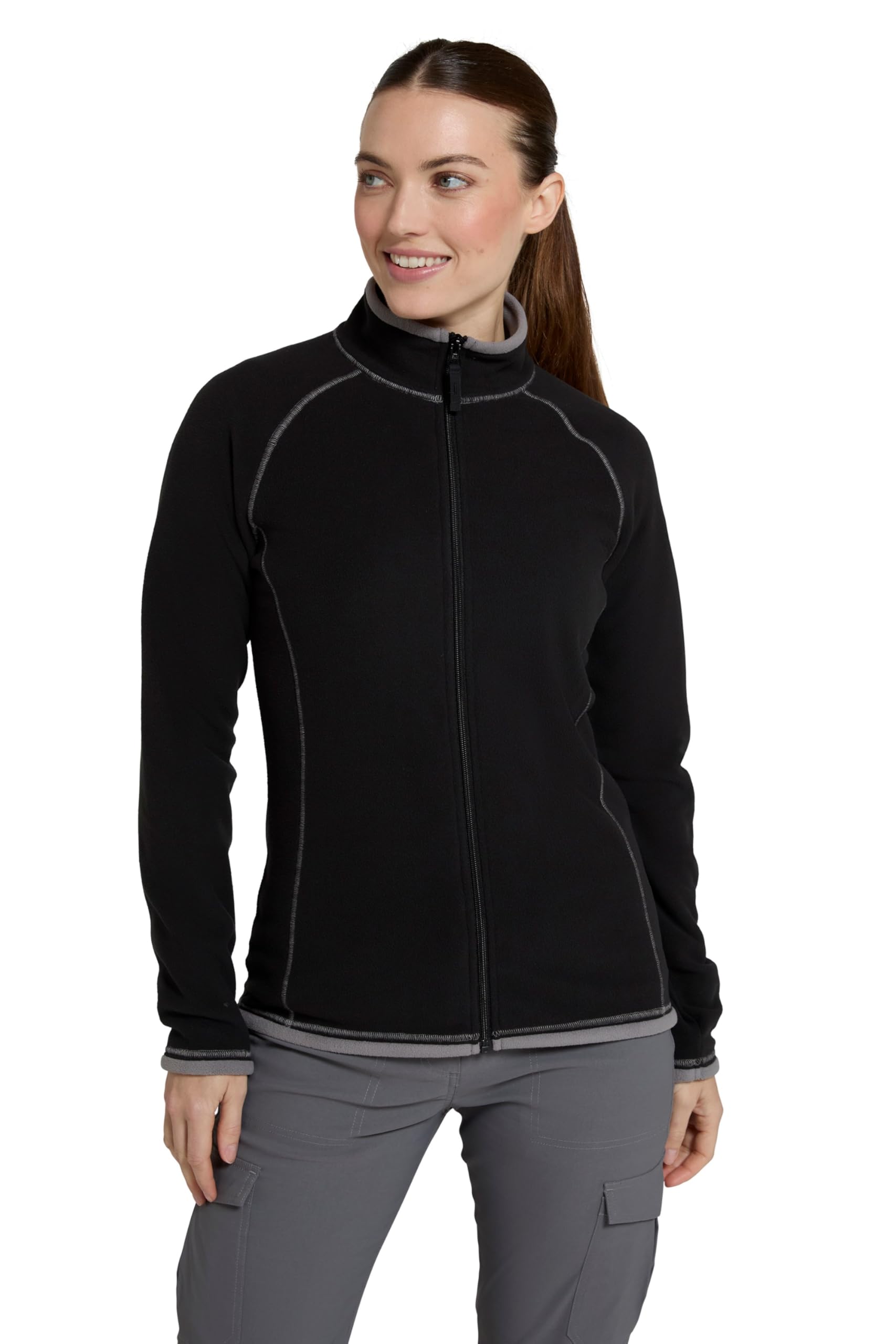 Mountain Warehouse Women's Black Montana Fleece Jacket - Microfleece Lightweight Half Zip Sweatshirt - Spring Summer, Outdoors, Travelling & Hiking 20 Plus