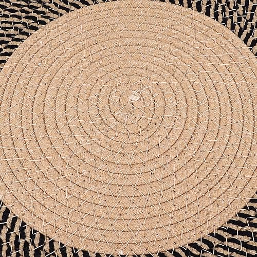 Tapis rond en jute durable tressé main antidérapant