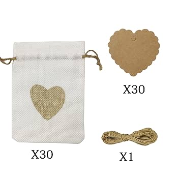 HMIEPRS 40 Pcs Burlap Bags With 40Pcs Gift Tags And Togo