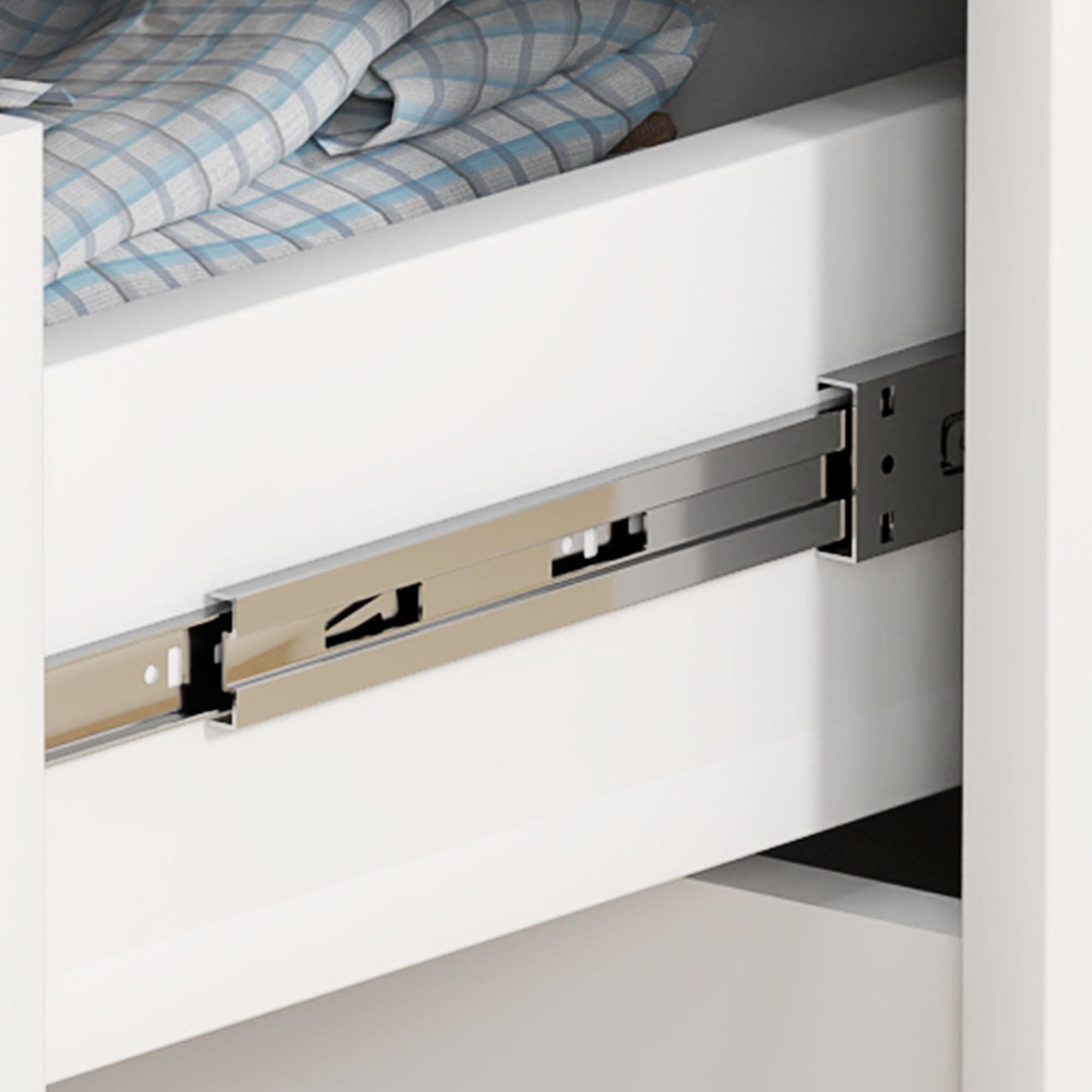 HOMCOM Cómoda con 6 Cajones Cómoda Dormitorio Moderno 120x40x75cm Blanco | con Anti-vuelco, Cajonera, para Salón Pasillo