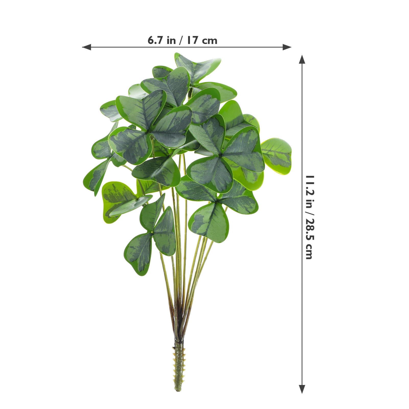 STOBAZA 1 Bunch Greenery Stems Twigs Artificial Clovers Bushes Simulation Green Plants Fake Shamrock Picks Flower Arrangement DIY Bouquet Stems Irish Party St Patricks Day Decor