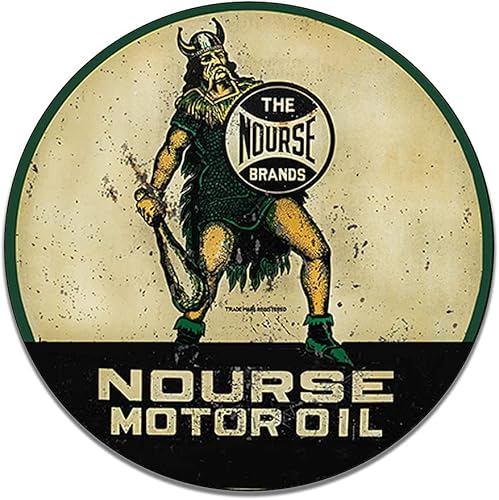 Miniatura 260 de Brotherhood Letrero de gas vintage de reproducción de letreros de metal vintage, letrero redondo de metal para garaje y hogar, 8 pulgadas de Nourse