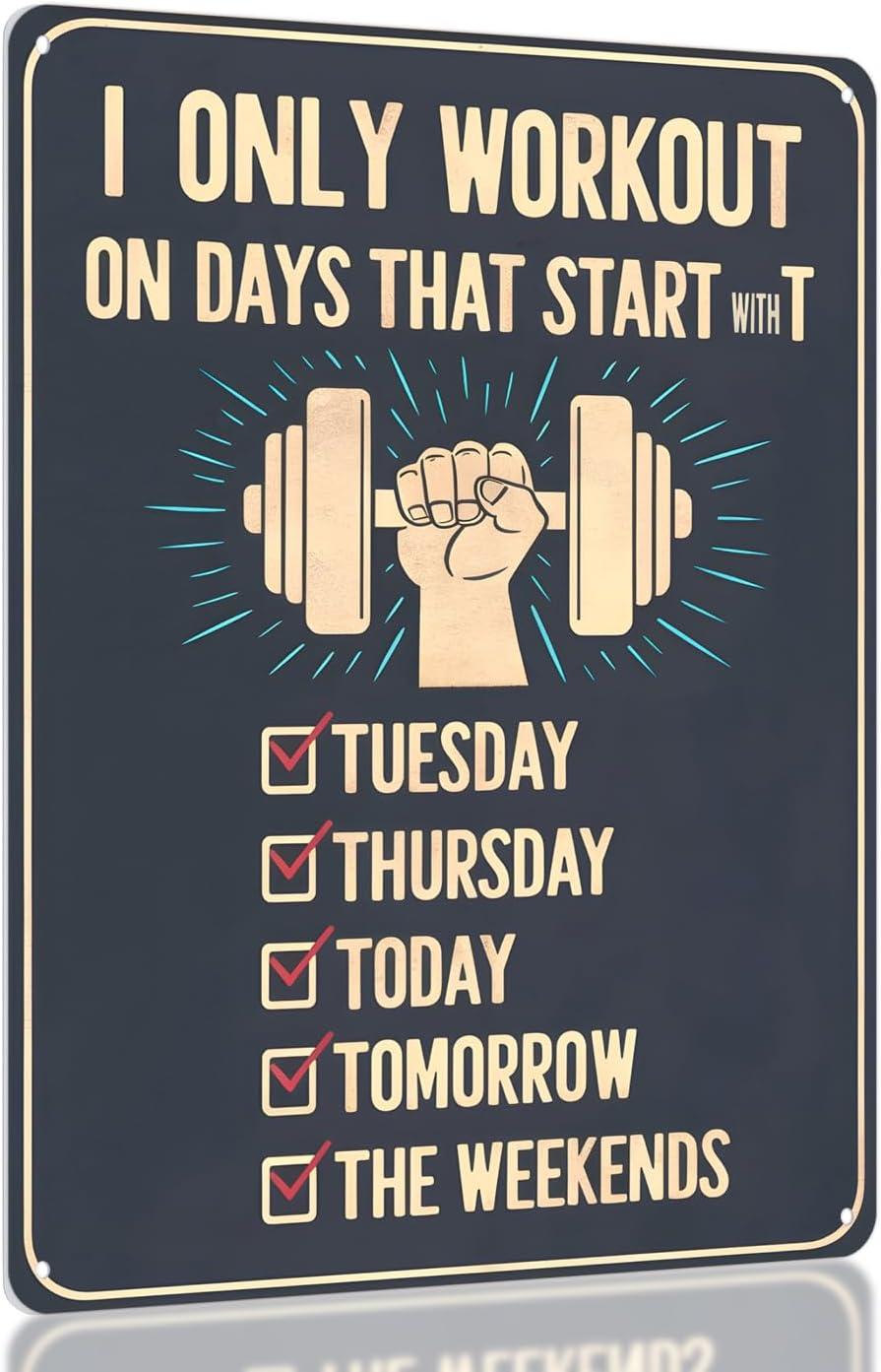 Home Gym Decor Sign – Gifts for Gym Lovers, Workout and Fitness Stuff for Men Women, Funny Wall Decor