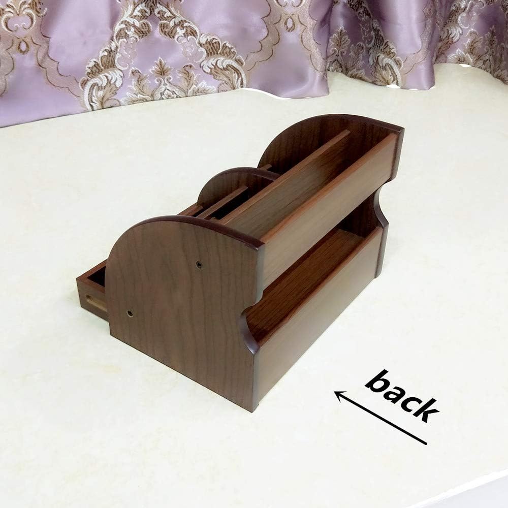 NA Desk organizer wood remote control holder with long drawer Office stationery storage and sorting organizer household small sundries storage box HeBen1025