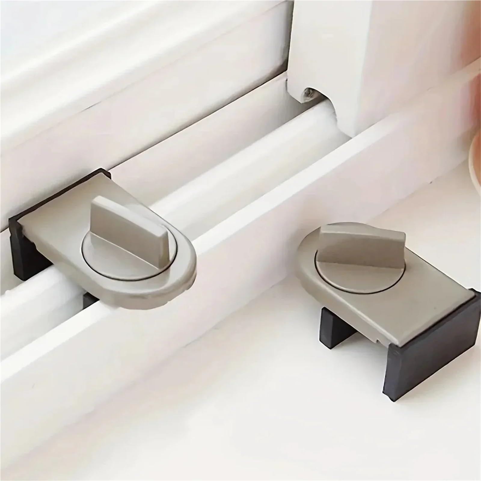 4PCS Schiebefenster Schloss Anti-Diebstahl Tür Sicherheit Vorhängeschloss Anti-diebstahl Schrank Schlafzimmer Anti-stoßen Schärpe Für Zuhause(Brown 4PC)