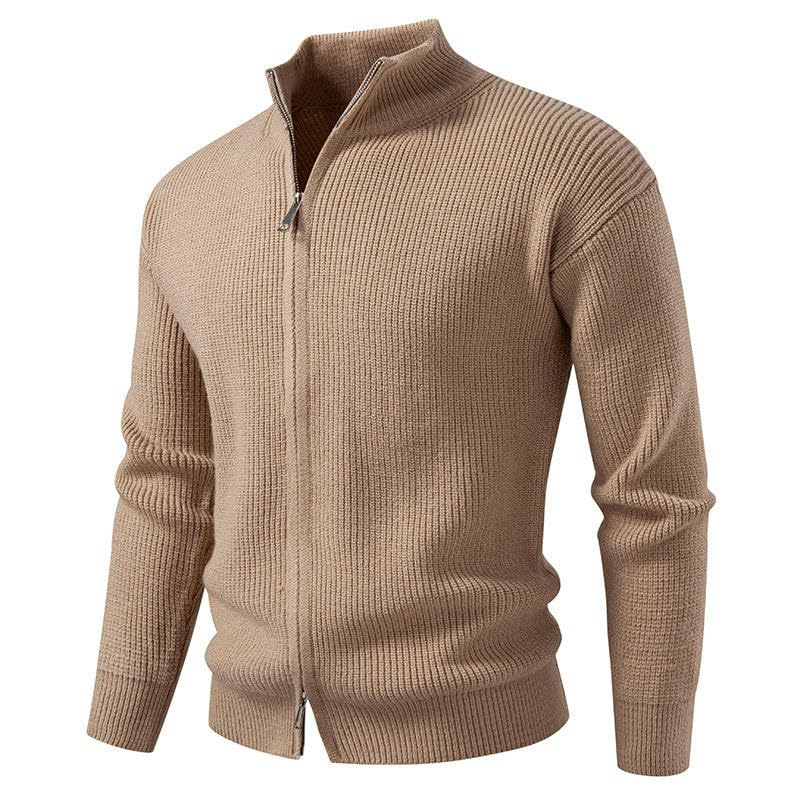Cárdigan de punto para hombre con cremallera y rayas horizontales 7